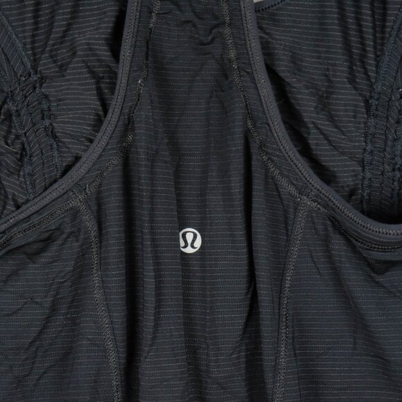 Lululemon Tank Top Womens8 Black Racerback Casual Cinch Yoga Athletic Athleisure - Picture 6 of 9